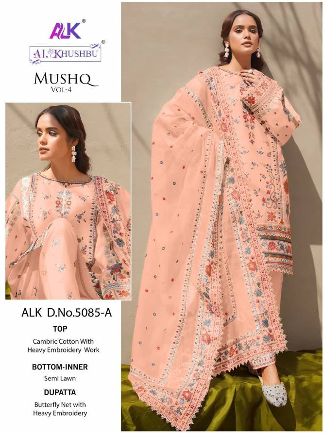 Mushq Vol 4 By Alk Khushbu Cambric Cotton Pakistani Suits Wholesale Clothing Suppliers In India